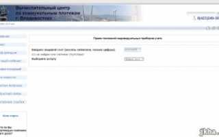 ВЦ по коммунальным платежам г. Владивостока — Прием показаний приборов учета через интернет