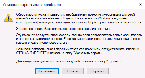 Предупреждение о сбросе пароля Предупреждение о сбросе пароля.