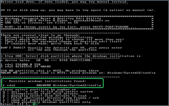 Выбор установки Windows.