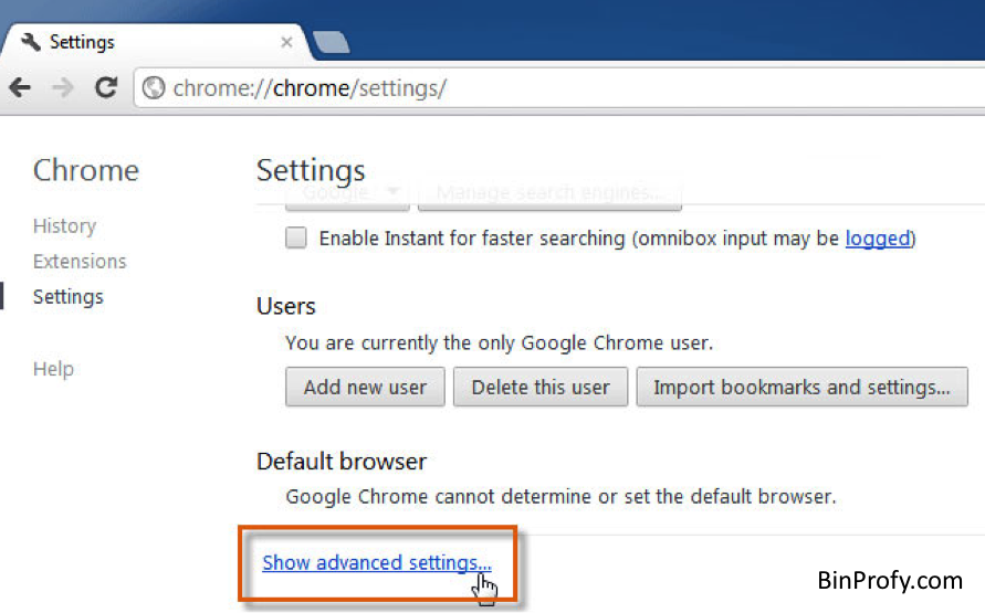 Chrome setting. Setup Chrome Advanced user.